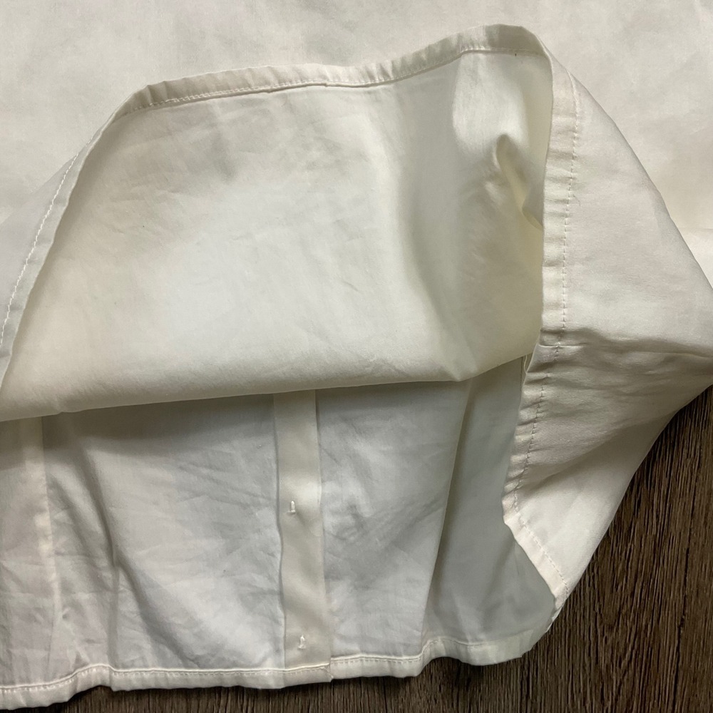 Anne Fontaine Spring Silk Sheer Rose Cuff Button Back Top Blouse 38 US 6 White - Picture 5 of 10